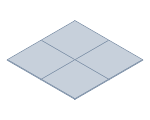 90 cm x 90 cm x 1,5 cm