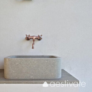 Waschbecken aus Oliva Kalkstein aestivate