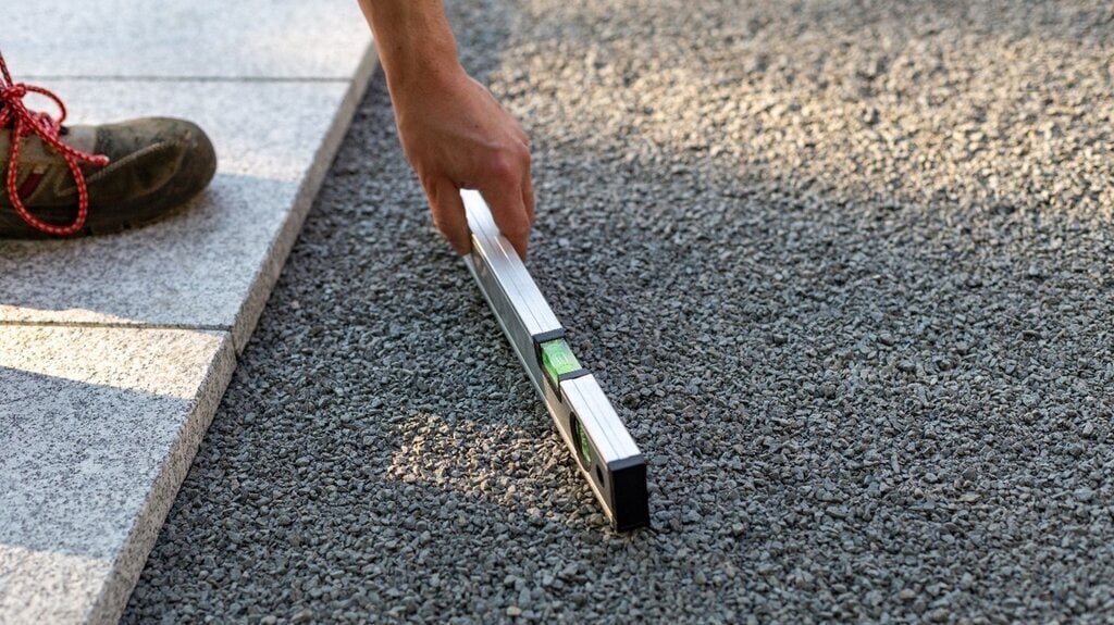 Granitplatten verlegen Kiesbett aestivate